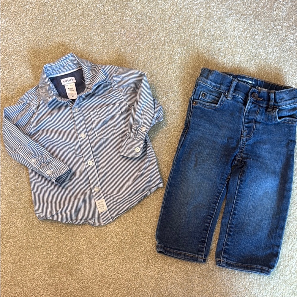 Blue Button Down Shirt and Jeans